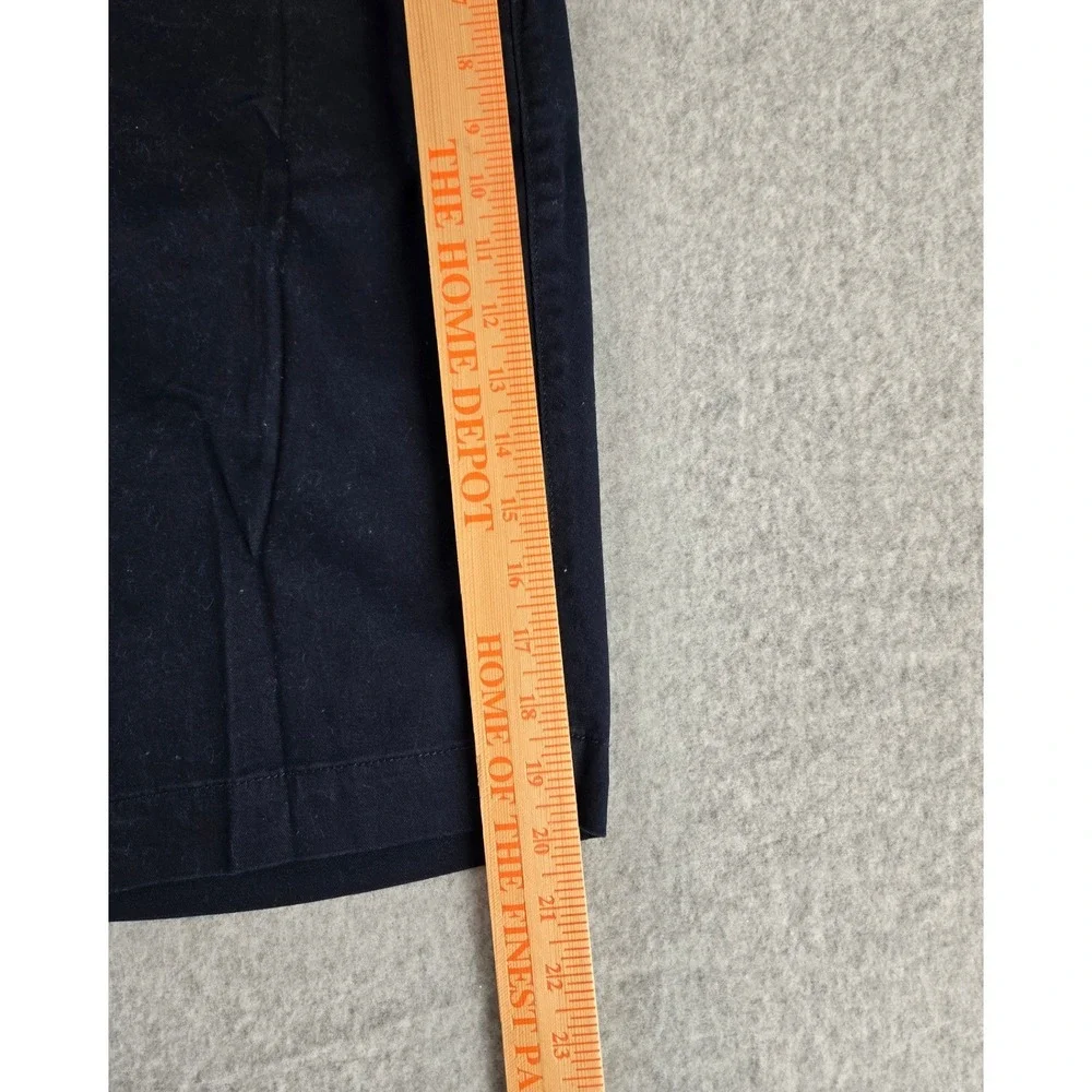 Arizona Jean Co Womens Bermuda Shorts Size 19 Navy Blue Khaki Twill Flat Front
